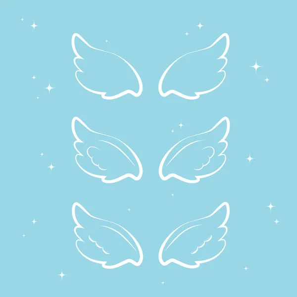 Létající Andělská Křídla Zlatým Nimbem Křídla Nimbus Anděl Okřídlený Sláva — Stockový vektor