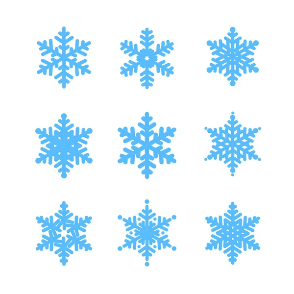 Copos Hielo Copo Nieve Invierno Escamas Navidad Invierno Copos Nieve — Vector de stock