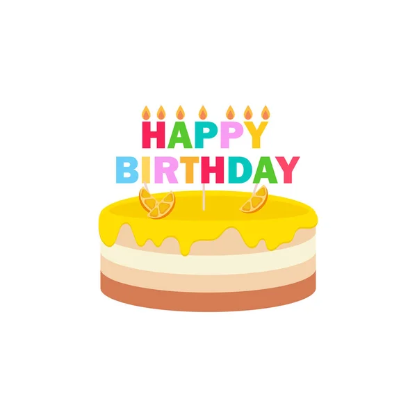 Boldog Születésnapot Születésnapot Torta Doboz Ünnepség Party Kalap Ajándékok Multicolor — Stock Vector