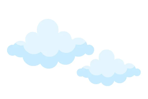 Λευκά Σύννεφα Στο Μπλε Ουρανό Εικονίδιο Διάνυσμα — Διανυσματικό Αρχείο