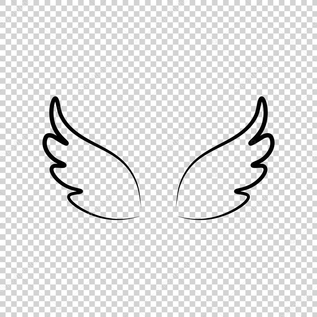 Many kinds of wings cartoon illustration, angel, angel wings, feather wings, angel, goodness.vector illustration and icon.