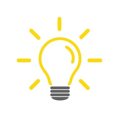 Ampul fikirlerle, yaratıcı düşüncelerle, çözümleme için analitik düşüncelerle doludur. Ampul simgesi vektörü. Fikirler gösterimi.