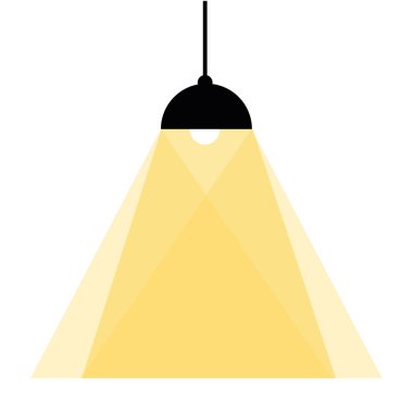 Ampul fikirlerle, yaratıcı düşüncelerle, çözümleme için analitik düşüncelerle doludur. Ampul simgesi vektörü. Fikirler sembolü. Siyah tavan lambası. Beyaz arka planda parlak sarı..