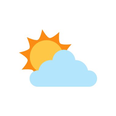 Hava tahmini simgeleri arasında yağmur mevsimi, yağmur fırtınası, gök gürültüsü, şimşek, kış, kar, soğuk hava, yaz, yükselen güneş, açık hava, sıcak hava, bahar, gece, ay, yıldızlar yer alıyor. Vektör illüstrasyonu