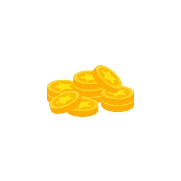 Moneda Oro Animación Para Videojuegos Una Pila Monedas Oro Dinero — Vector de stock