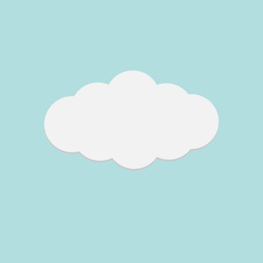 Mavi gökyüzünde beyaz bulutlar simge-vektör