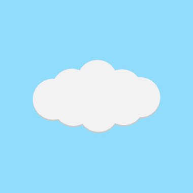 Mavi gökyüzünde beyaz bulutlar simge-vektör