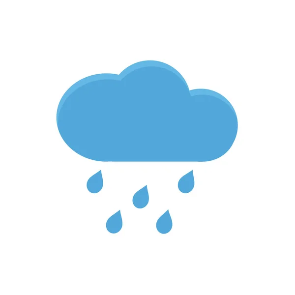 Icono Lluvia Cielo Lleno Nubes Dibujos Animados — Vector de stock