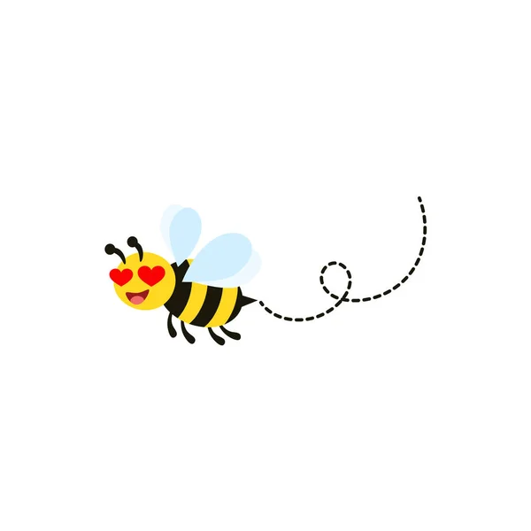 Abeja Volando Alrededor Busca Miel Recolección Miel Colmena Vector Ilustración — Archivo Imágenes Vectoriales