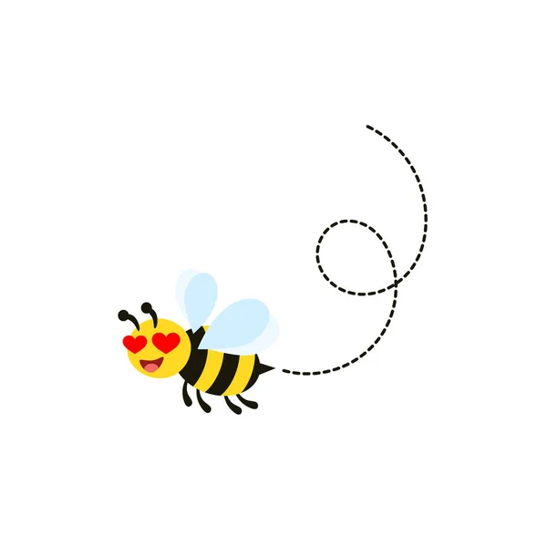 Biene Fliegt Herum Auf Der Suche Nach Honig Und Sammelt — Stockvektor