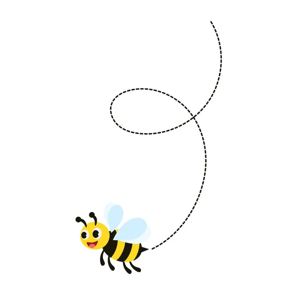 ビー飛行周りに蜂蜜を探していると収集蜂蜜でハイブベクトルイラストとアイコン — ストックベクタ