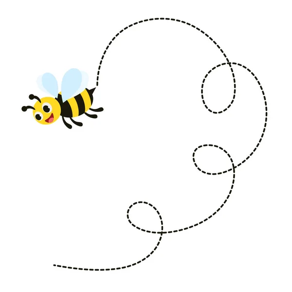 Abeja Volando Alrededor Busca Miel Recolección Miel Colmena Vector Ilustración — Vector de stock