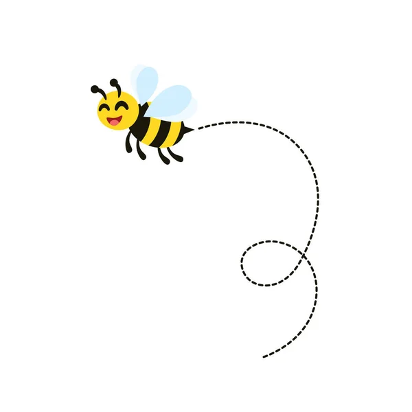 Abeja Volando Alrededor Busca Miel Recolección Miel Colmena Vector Ilustración — Vector de stock