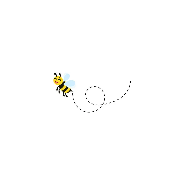 Bee Flying Looking Honey Collecting Honey Hive Vector Illustration Icon — Stock Vector