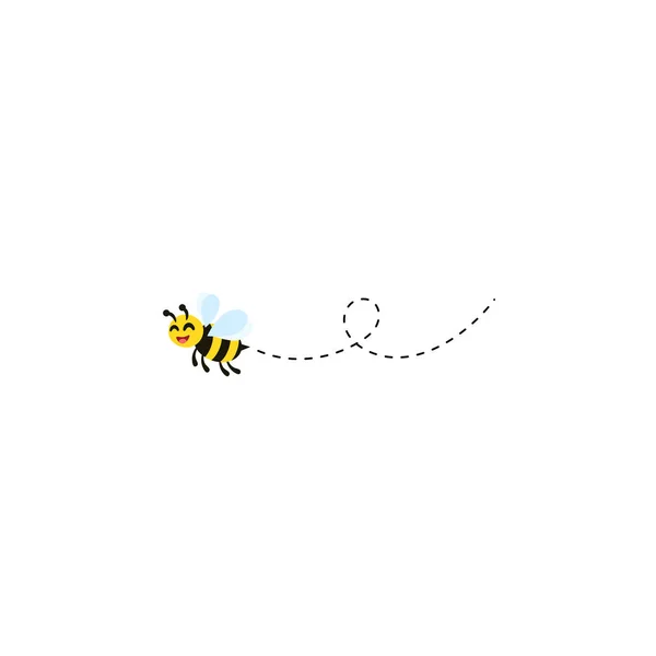 ビー飛行周りに蜂蜜を探していると収集蜂蜜でハイブベクトルイラストとアイコン — ストックベクタ