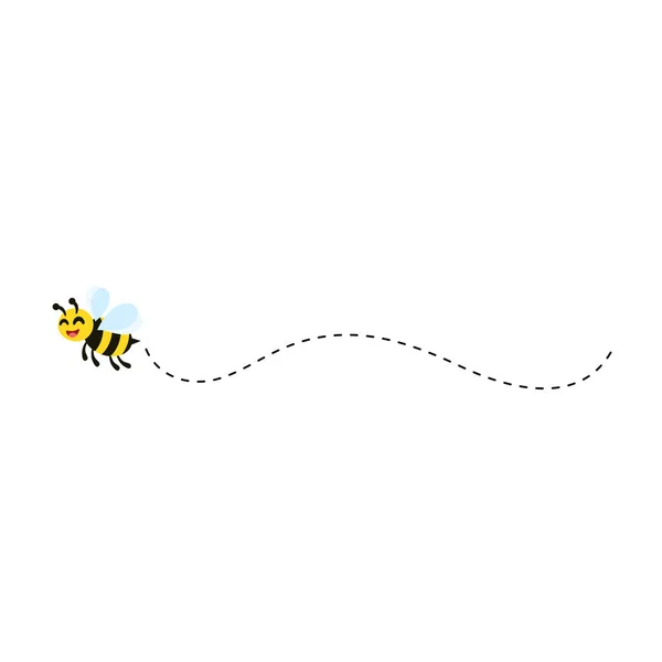 Abeja Volando Alrededor Busca Miel Recolección Miel Colmena Vector Ilustración — Vector de stock