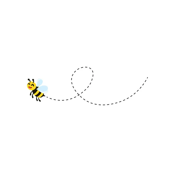 Bee Flying Looking Honey Collecting Honey Hive Vector Illustration Icon — Stock Vector