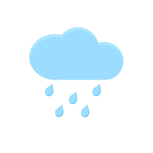 Icono Lluvia Cielo Lleno Nubes Dibujos Animados — Vector de stock