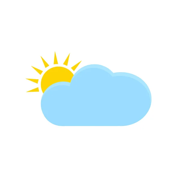 Хмари Сонце Піктограми Прогнозу Погоди Звичайні Хмари Сезону Вектор — стоковий вектор