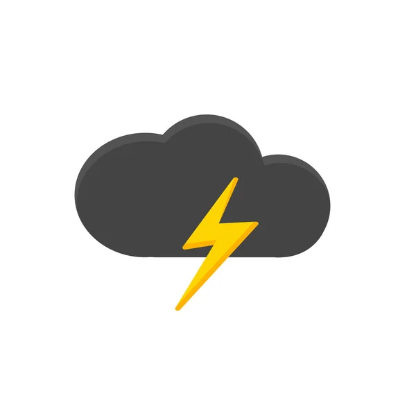 雨のアイコンは 空の漫画の雲と雷でいっぱい アイコンベクトル — ストックベクタ