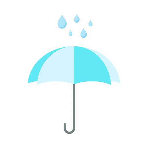 Cloud Rain Opened Umbrella Rain Flat Style Vector Illustration Icon — Stock Vector