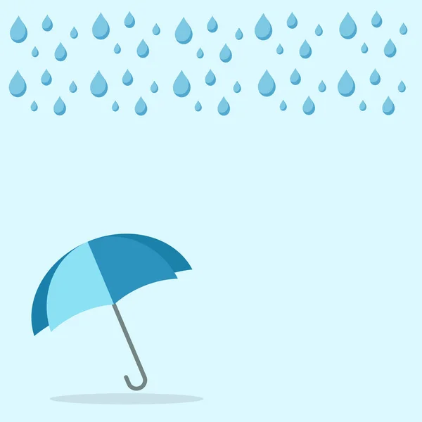 Cloud Rain Opened Umbrella Rain Flat Style Vector Illustration Icon — Stock Vector