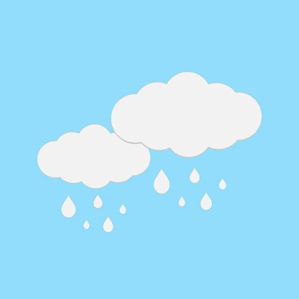 多雨的图标 天空布满了卡通云彩和闪电 图标向量 — 图库矢量图片