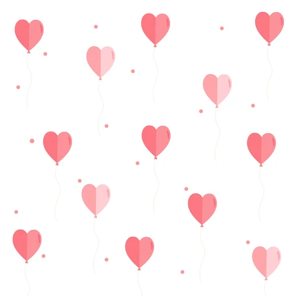 Photos Dessins Animés Amour Saint Valentin Rose Ballon Coeur Rouge — Image vectorielle