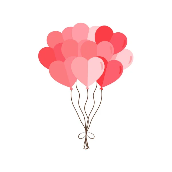 Cartoon Pictures Love Valentine Day Pink Red Heart Balloon Balloons — Stock Vector