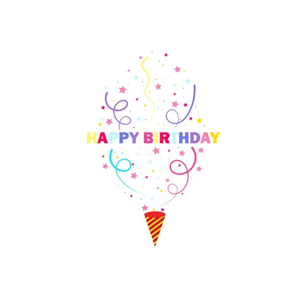 Bonne Fête Anniversaire Fête Anniversaire Explosion Popper Fête Avec Confettis — Image vectorielle