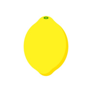 Lemon, taze limon meyvesi izole edilmiş, çizgi film tarzı. Beyaz arkaplan vektör illüstrasyonunda