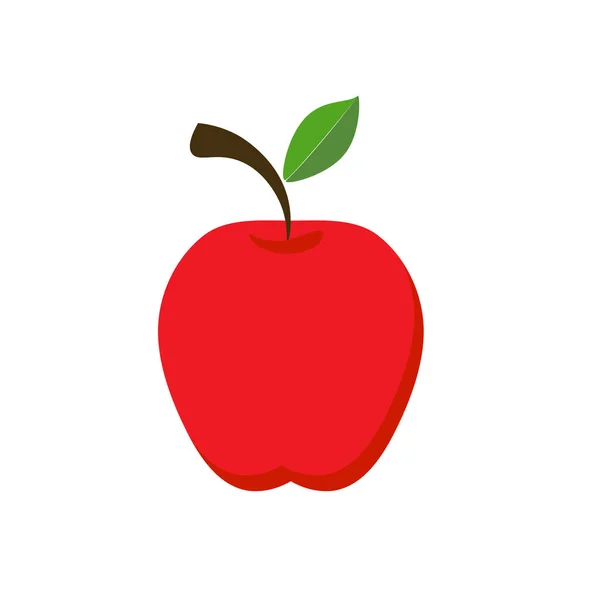 Яблуневі Фрукти Фрукти Fresh Apple Ізольовані Стиль Cartoon Білому Фоні — стоковий вектор