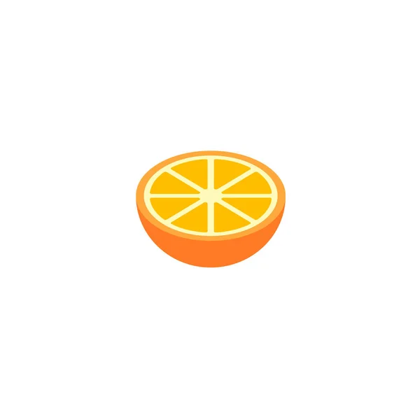 Πορτοκάλι Βιολογικά Φρούτα Στυλ Καρτούν Λευκό Φόντο Εικονογράφηση Διανύσματος — Διανυσματικό Αρχείο