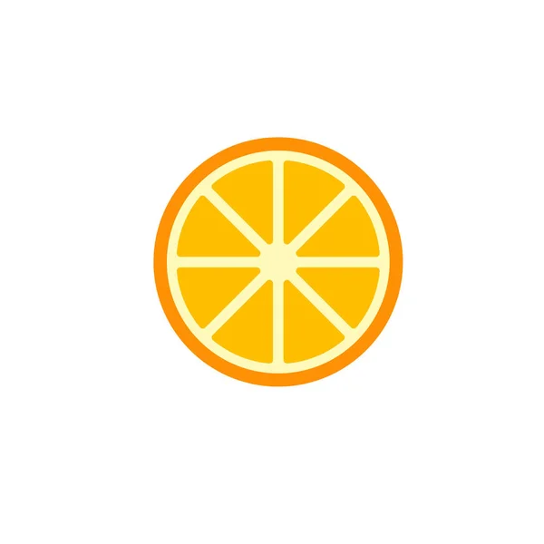 Pomeranč Organické Ovoce Kreslený Styl Bílém Pozadí Vektorové Ilustrace — Stockový vektor