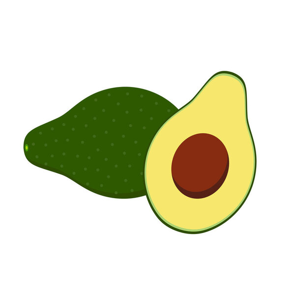 Avocado fruit,Fresh Avocado fruits isolated,Cartoon style. On a white background Vector illustration — Stock Illustration Avocado Fruit Fresh Avocado Fruits Isolated Cartoon Style White Background — Stock Vector