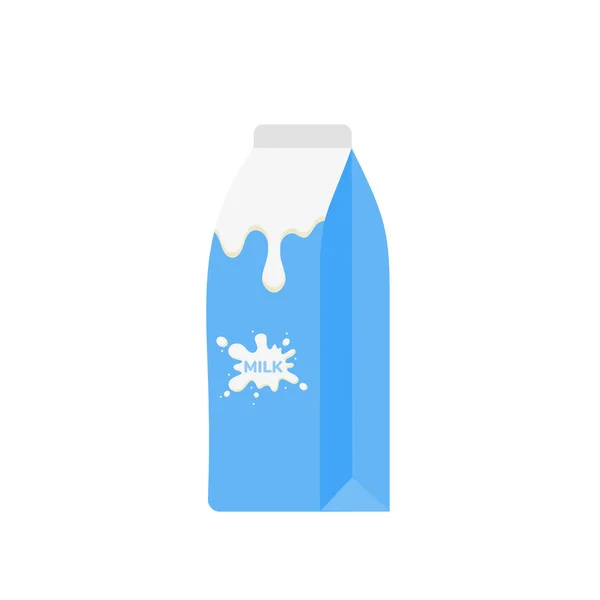 Mjölkförpackning Glas Mjölk Vitt Mejeriprodukter Bakgrund Ikon Vektor Illustration Tecknad — Stock vektor