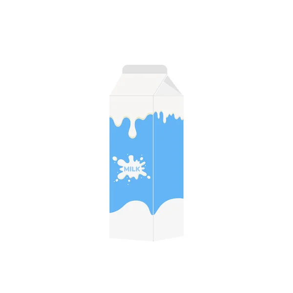 Συσκευασία Γάλακτος Ποτήρι Γάλα Λευκό Φόντο Γαλακτοκομικά Προϊόντα Εικονίδιο Διάνυσμα — Διανυσματικό Αρχείο