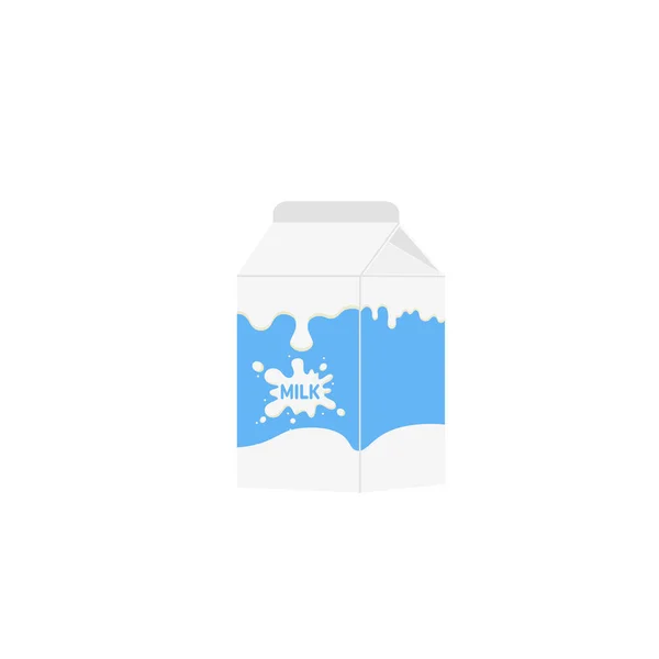 Pakowanie Mleka Szklanka Mleka Białym Tle Przetwory Mleczne Ikona Wektor — Wektor stockowy