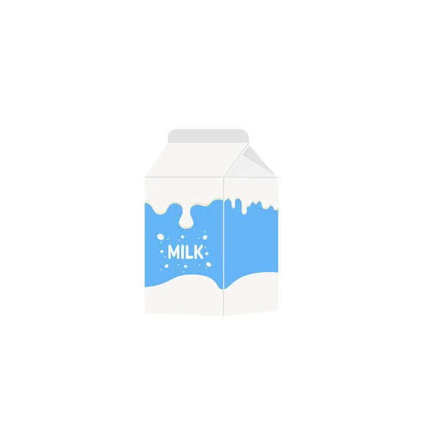 Milchverpackung Milchglas Auf Weißem Hintergrund Milchprodukte Ikone Vektor Illustration Cartoon — Stockvektor