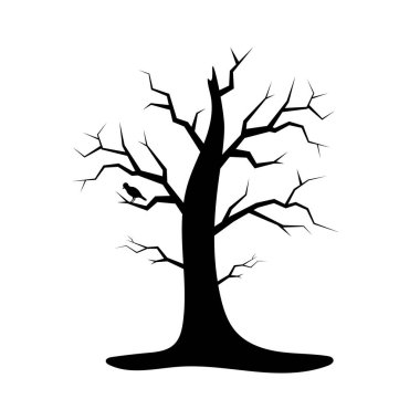 Cadılar bayramı ağacı, korkunç perili ağaç. Cadılar bayramında renkli ağaç vektör çizimi..