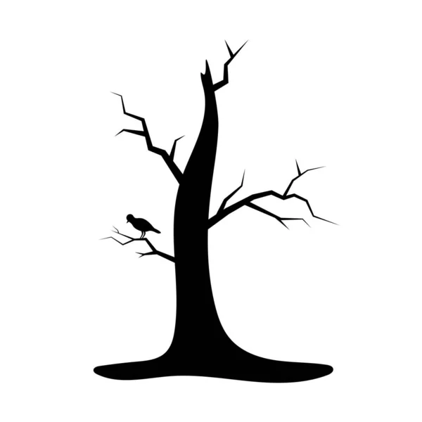 Halloween Tree Scary Spunted Tree Sad Bunte Baum Vektor Illustration — Stockvektor