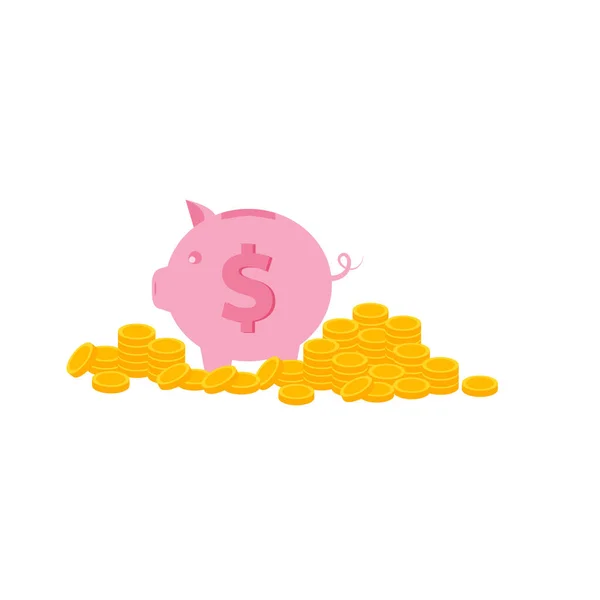 Piggy Bank Piggy Bank Coin Coleta Moedas Ícone Investimento Ícone —  Vetores de Stock