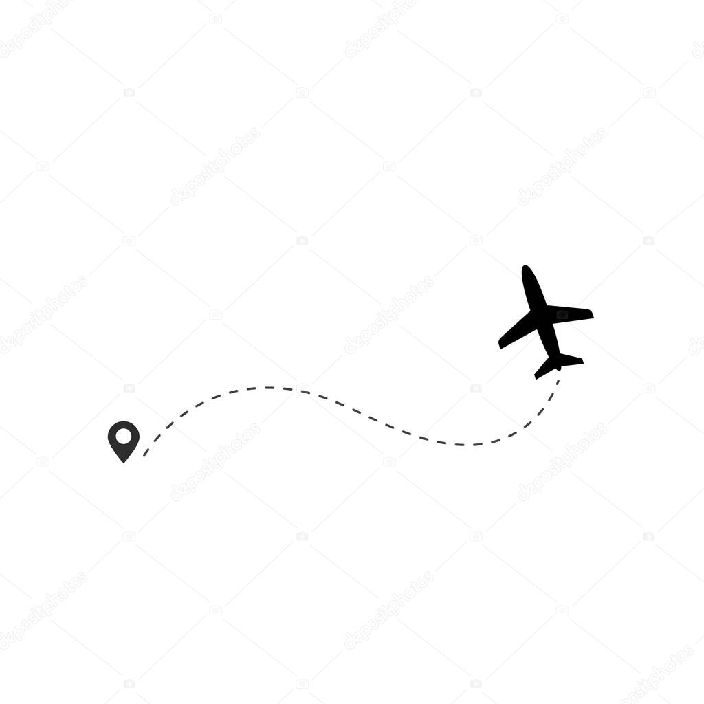 travel by planeplane flying,airplane flight path,travel dash, route finder by GPS, airplane routes,flight path of love,Valentine's Day.vector illustration