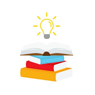 Ampul kavramına sahip açık kitap, iniş sayfası, şablon, ui, mobil uygulama, poster, pankart, broşür için kullanılabilir. .