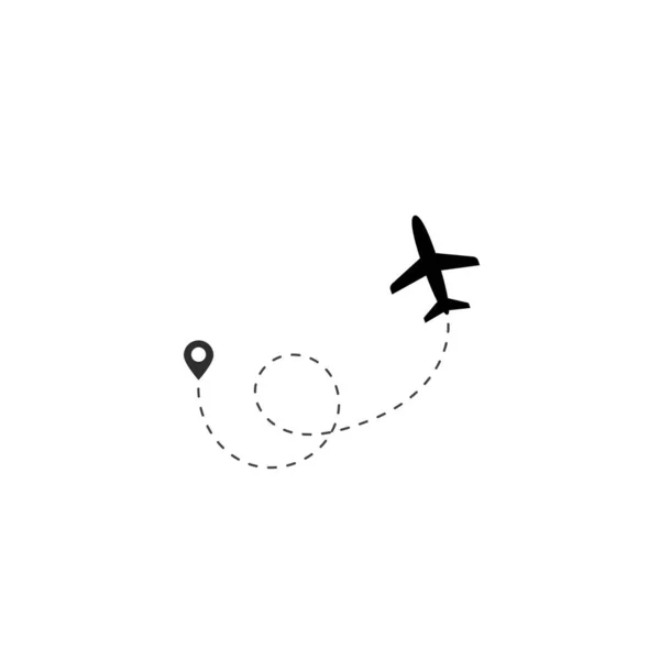 Voyage Avion Vol Trajectoire Vol Avion Tableau Bord Voyage Recherche — Image vectorielle