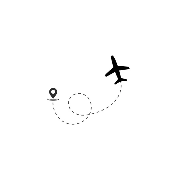 Voyage Avion Vol Trajectoire Vol Avion Tableau Bord Voyage Recherche — Image vectorielle