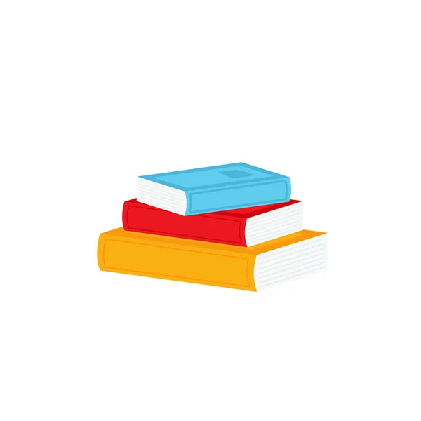 Bücherstapel Auf Weißem Hintergrund Literatur Realistische Zeichnungen Organisatoren Planer Notizbücher — Stockvektor