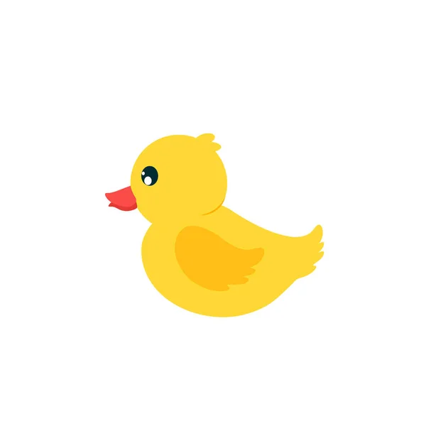 Cartoon Vector Cute Yellow Rubber Duck Taking Bubble Bath Vector — Stock Vector