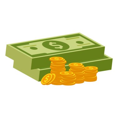 Birikmiş Dolarlar ve Para Biriktirmelerinin İllüstrasyonu Zenginliği ve Bolluğu Gösteriyor