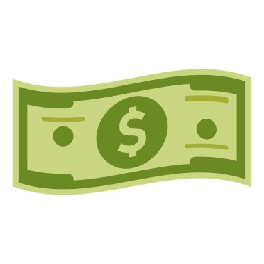 Dolar Sembollü Dalgalı Yeşil Dolar Tasarımı Kağıt Para Vektörü Düz Tasarım Biçimi
